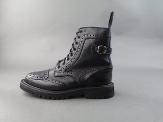 Maria High Leg Brogue Boot - Black