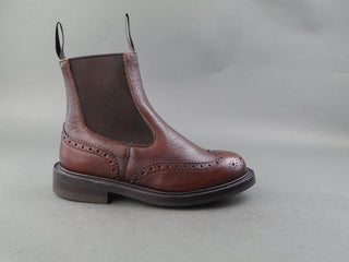 Silvia Elastic Sided Brogue Boots - Chestnut Olivvia Deer