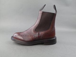 Silvia Elastic Sided Brogue Boots - Chestnut Olivvia Deer