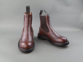 Silvia Elastic Sided Brogue Boots - Chestnut Olivvia Deer