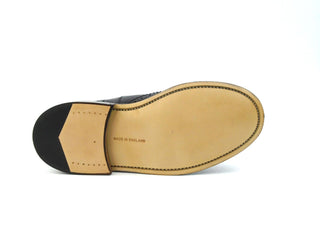 Elastic Sided Brogue Boots - Black Calf