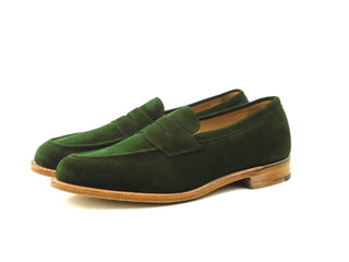 Jermyn Street Penny Loafer - Lichen Green Suede