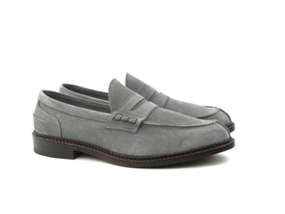 Unlined Adam Penny Loafer - Light Grey Castorino Suede