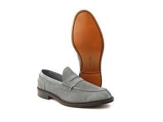 Unlined Adam Penny Loafer - Light Grey Castorino Suede