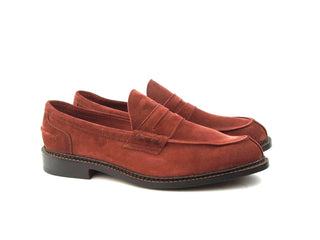 Unlined Adam Penny Loafer - Ciligio (Cherry) Castorino Suede