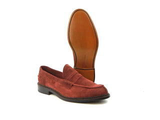 Unlined Adam Penny Loafer - Ciligio (Cherry) Castorino Suede