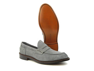 Unlined Adam Penny Loafer - Light Grey Castorino Suede