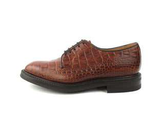 Robert Derby Shoe - Dark Brown Mock Croc
