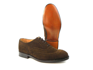 Norfolk Full Brogue City Shoe - Chocolate Repello Suede