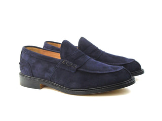 Unlined Adam Penny Loafer - Blue Castorino Suede