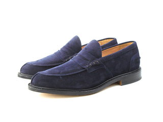 Unlined Adam Penny Loafer - Blue Castorino Suede