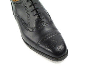 Kensington Toecap Oxford City Shoe - Black Box Calf