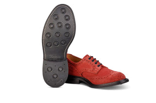 Bourton Country Shoe - Red Ox Reversed Suede - R E Tricker Ltd