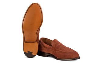 Havard Penny Loafer - Ciligio (Cherry) Castorino Suede - R E Tricker Ltd