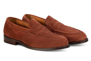 Havard Penny Loafer - Ciligio (Cherry) Castorino Suede - R E Tricker Ltd