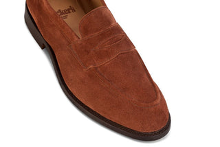 Havard Penny Loafer - Ciligio (Cherry) Castorino Suede - R E Tricker Ltd