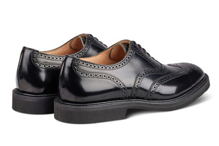 Jeremy Brogue Oxford City Shoe - Black Bookbinder - R E Tricker Ltd