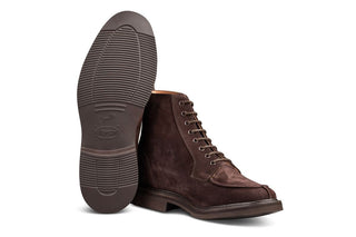 Lawrence Apron Front Derby Boot - Coffee Suede - R E Tricker Ltd