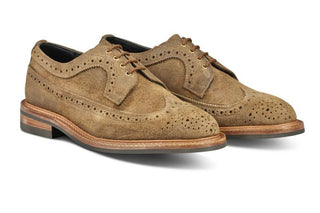Richard Longwing Brogue - Peanut Reverse Suede - R E Tricker Ltd