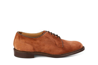 Robert Derby Shoe - Ciligio (Cherry) Castorino Suede - R E Tricker Ltd