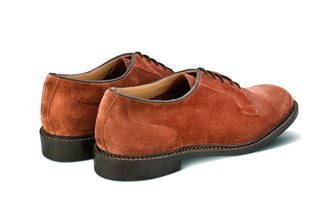 Robert Derby Shoe - Ciligio (Cherry) Castorino Suede - R E Tricker Ltd
