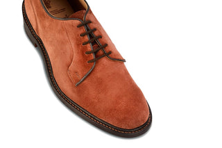 Robert Derby Shoe - Ciligio (Cherry) Castorino Suede - R E Tricker Ltd