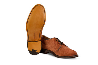 Robert Derby Shoe - Ciligio (Cherry) Castorino Suede - R E Tricker Ltd