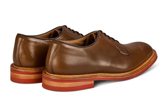 Robert Derby Shoe - Coffee Pepperpot Calf - R E Tricker Ltd