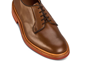 Robert Derby Shoe - Coffee Pepperpot Calf - R E Tricker Ltd