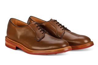 Robert Derby Shoe - Coffee Pepperpot Calf - R E Tricker Ltd