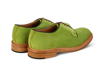 Robert Derby Shoe - Green Suede - R E Tricker Ltd