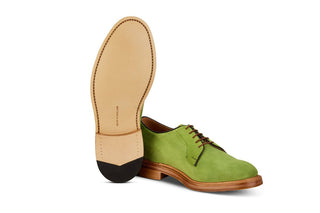 Robert Derby Shoe - Green Suede - R E Tricker Ltd