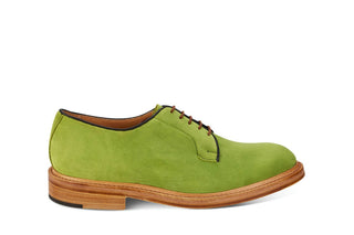 Robert Derby Shoe - Green Suede - R E Tricker Ltd