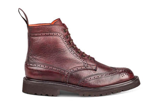 Stephy Brogue Boot - Olivvia Deerskin - Burgundy