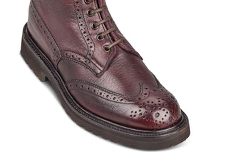 Stephy Brogue Boot - Olivvia Deerskin - Burgundy - R E Tricker Ltd