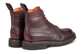 Stephy Brogue Boot - Olivvia Deerskin - Burgundy - R E Tricker Ltd