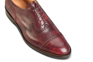 Trenton Toecap Oxford City Shoe - Burgundy Museum Calf