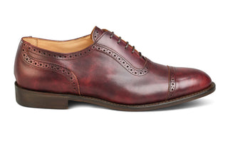 Trenton Toecap Oxford City Shoe - Burgundy Museum Calf