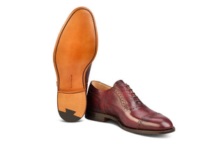 Trenton Toecap Oxford City Shoe - Burgundy Museum Calf