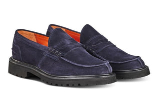 Eva Penny Loafer - Navy Suede