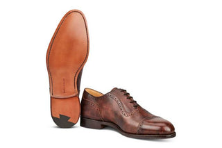 Trenton Toecap Oxford City Shoe - Brown Museum Calf