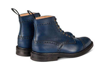 7046 - Men's Derby ToeCap Brogue Boot - Navy MC - R E Tricker Ltd