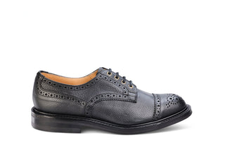 7047 - Men's Derby ToeCap Brogue - Black Scotch Grain