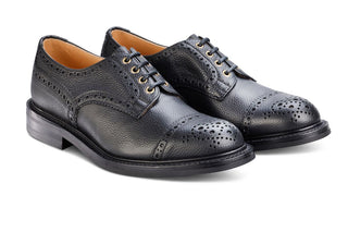 7047 - Men's Derby ToeCap Brogue - Black Scotch Grain