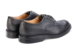 7047 - Men's Derby ToeCap Brogue - Black Scotch Grain