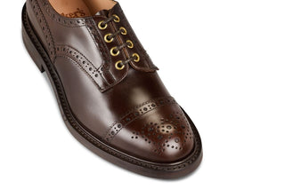7047 - Men's Derby ToeCap Brogue - Dark Brown Windsor Bonaudo - R E Tricker Ltd