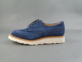 Bourton Country Brogue Shoe Blue Suede