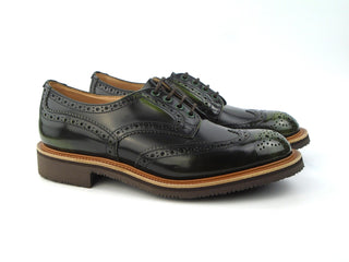 Bourton Country Brogue Shoe - Militaire (Green) Bookbinder