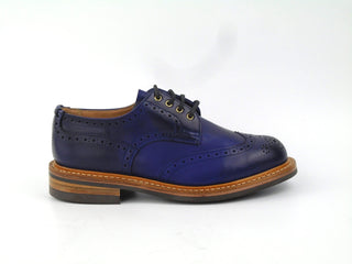 Anne - Ladies Brogue Shoe - Navy Funchal