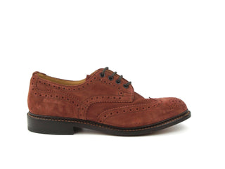 Bourton Country Brogue Shoe - Cherry Castorino Suede